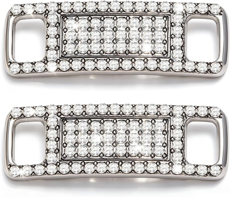 AHANDMAKER Rhinestone Shoelace Charms Buckles, Bling Shoelace Buckles Crystal Shoe Decorations Charms Sneakers Shoe Lace Tag Charms for Sneaker Casual Sports Shoe Bikini Accessory
