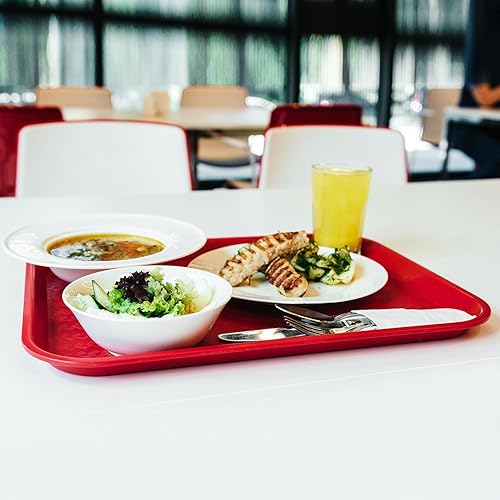 Miniatura 6 de uxcell Bandejas de plástico de comida rápida a granel de 12 x 16 pulgadas rectangulares para servir, bandejas de cafetería, platos para servir para