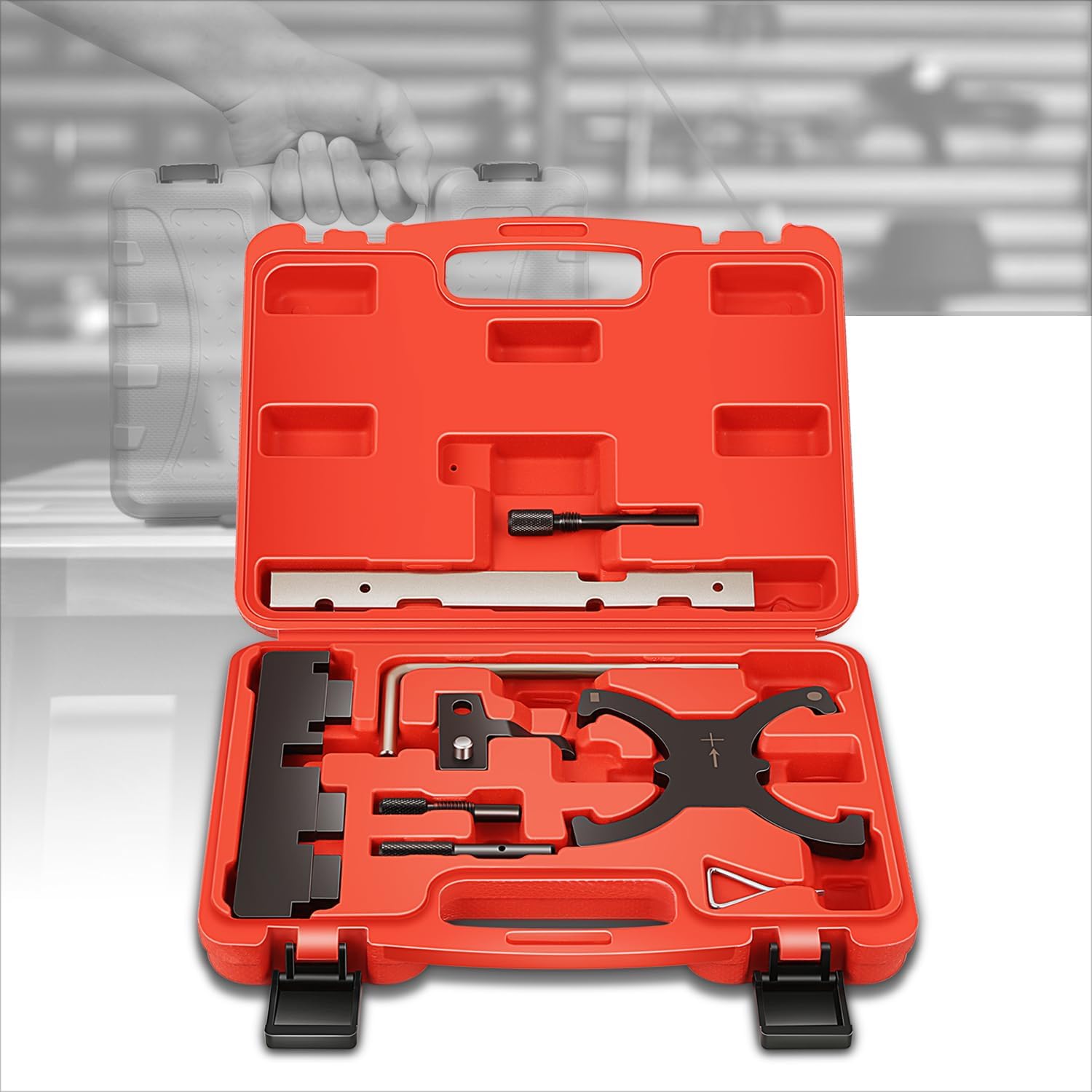 PM PERFORMOTOR Universal Engine Timing Ford Tools Kit Compatible with 2010-2020 Ford 1.6 Ti-VCT 1977-2022 Volvo, with Camshaft Sprocket Locking Tool