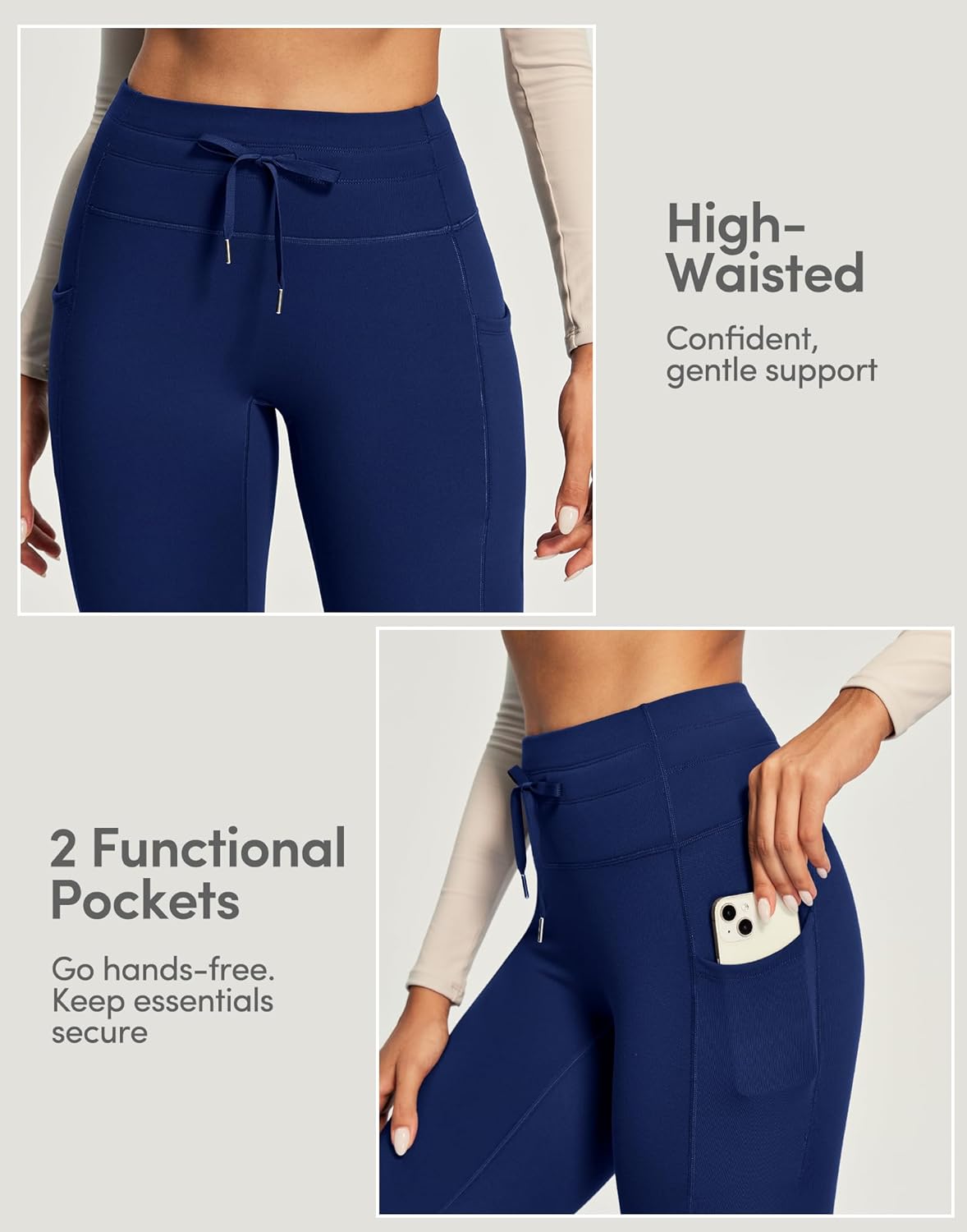 IUGA Women's Fleece Lined Leggings Water Resistant High Waisted Thermal Leggings Winter Pants with Pockets Running Ski Hiking - Image 5