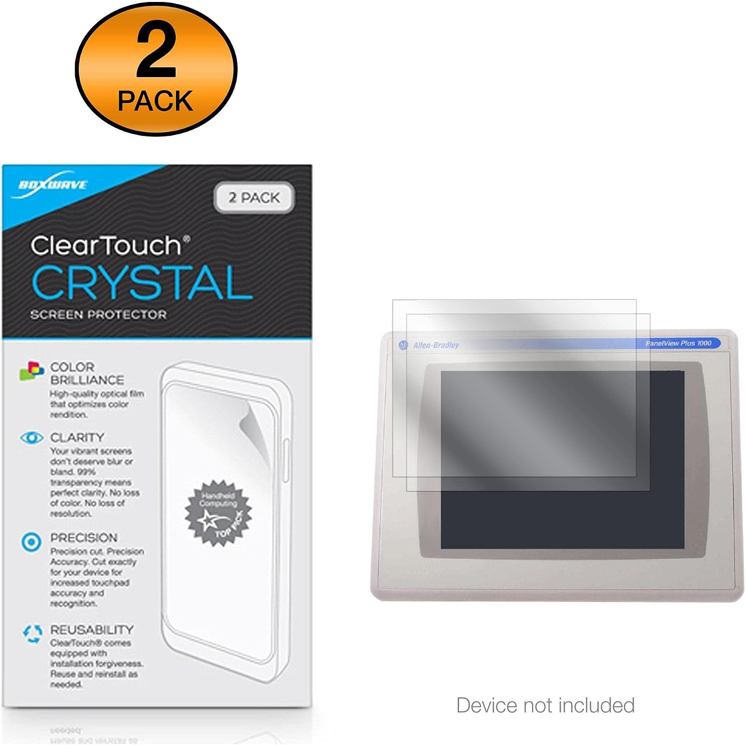 BoxWave Screen Protector Compatible with Allen Bradley PanelView Plus 6 1000 - ClearTouch Crystal (2-Pack), HD Film Skin - Shields from Scratches