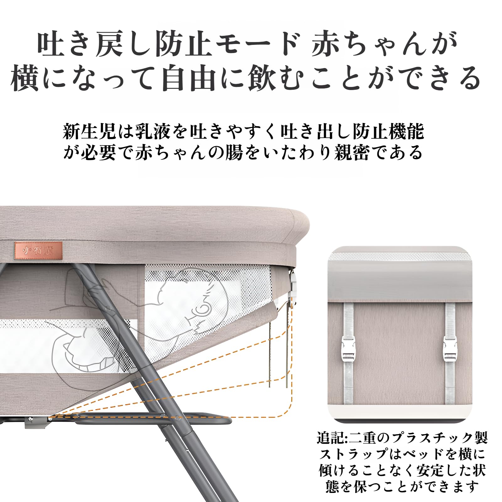 Amazon.co.jp: ベビーベッド 折りたたみ 6段階高さ調節可能 ゆりかご