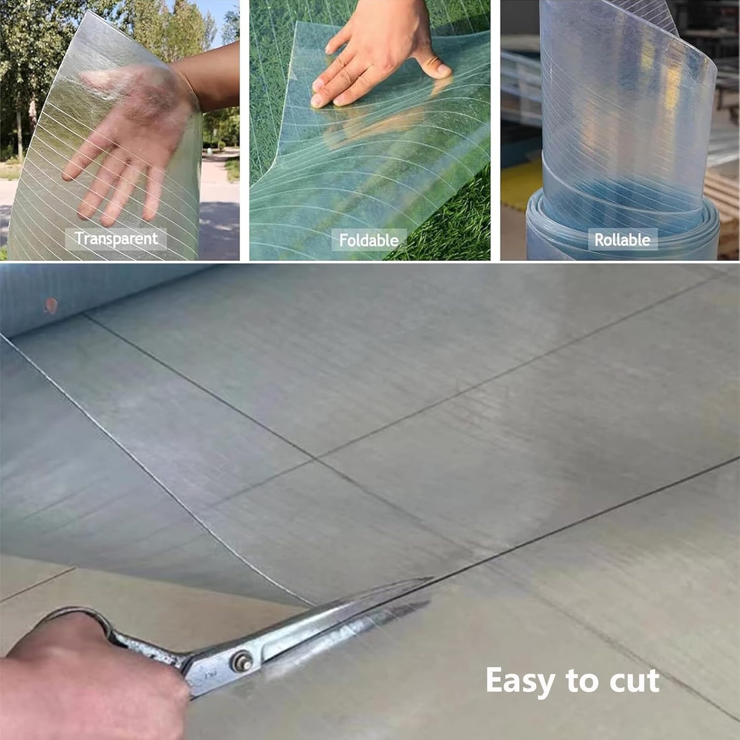 Polycarbonate Plastic Roofing Sheet, Clear Roofing Panels Insulated Rainproof Greenhouse Panels Glass Fiber Roofing Canopy Cover for Farming, Sunroom (Transparent, 2.62x19.7ft(0.8x6m))