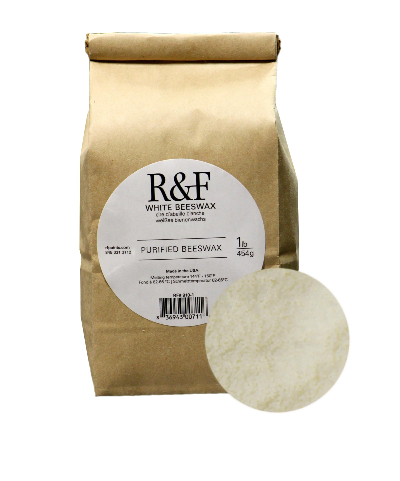 R&F Handmade Paints Encaustic White Beeswax, 1-Pound