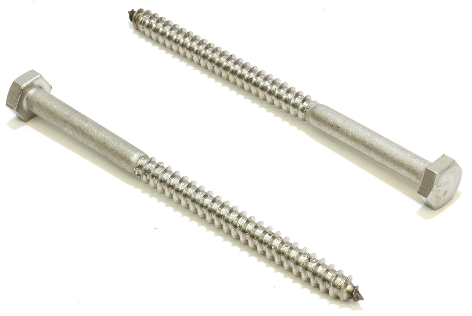 Bolt Dropper 25 Pack 3/8 x 4 Inch Stainless Steel Lag Bolts - Hex Head Screws with Coarse Threads - Heavy Duty 304 Grade Rust Resistant Coach Bolts for Wood and Outdoor Projects - Plain Finish