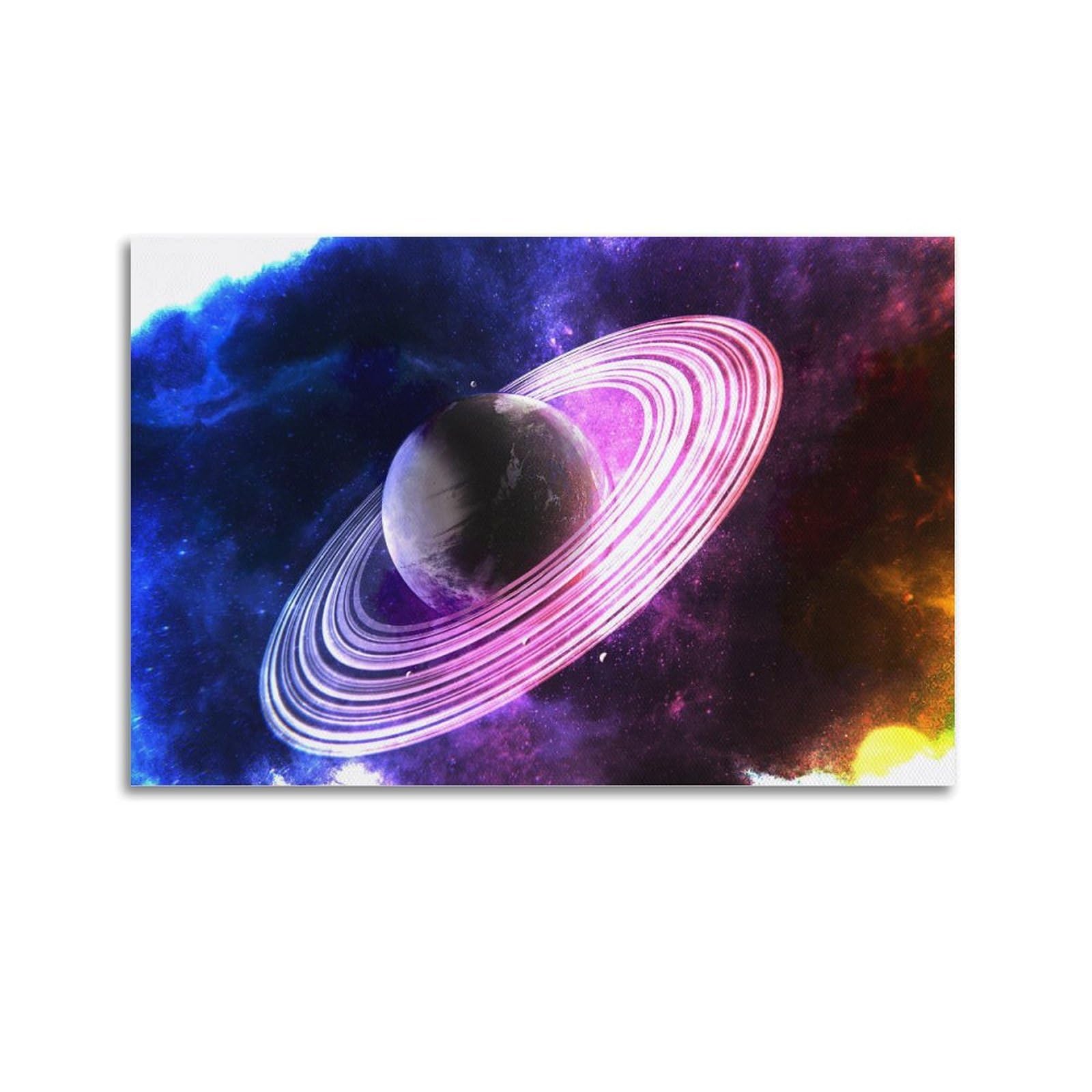 OKAHYS Saturn Rings of Saturn Space Planet Poster Decorative Painting Canvas Wall Artworks Picture 24x36inch(60x90cm)
