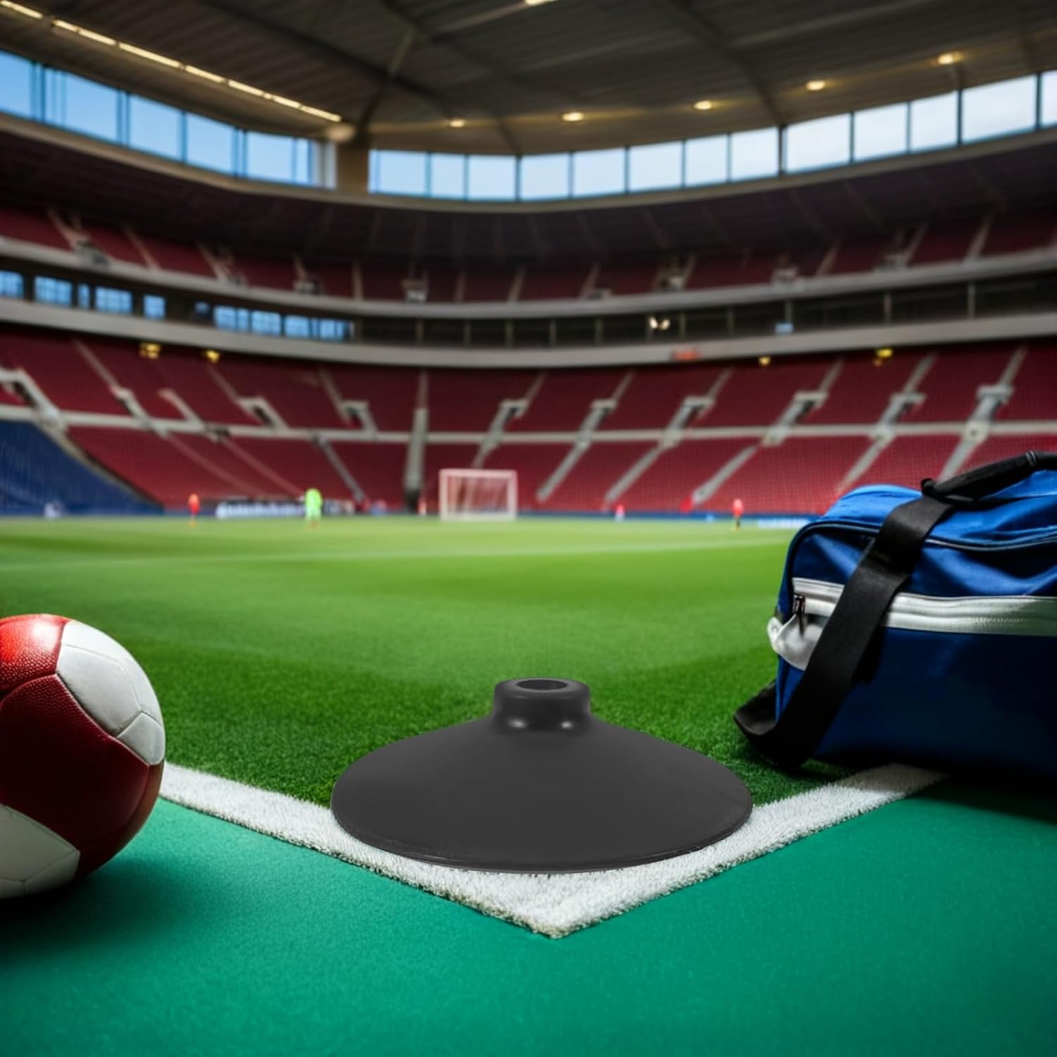 Beavorty Training Pole Support 8.3 Inch Rubber Weighted Base 1kg Black | Agility Base Holder for Football Practice, Portable Nonskid Design, Suitable for Basketball Pole Indoor Use