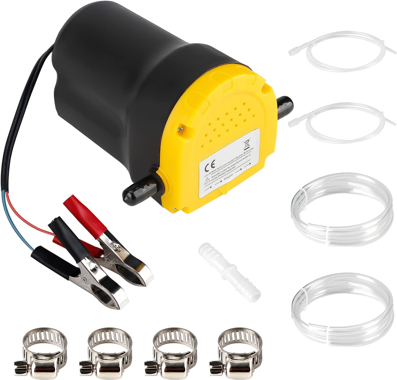 Upgrade 80W 12V Oil Change Pump Extractor, Changing Diesel Fluid Scavenge Suction Oil Transfer Pump Kit for Car, Jet Ski, Truck, RV, Camper, ATV, Boat, Motorbike, Riding Mowe