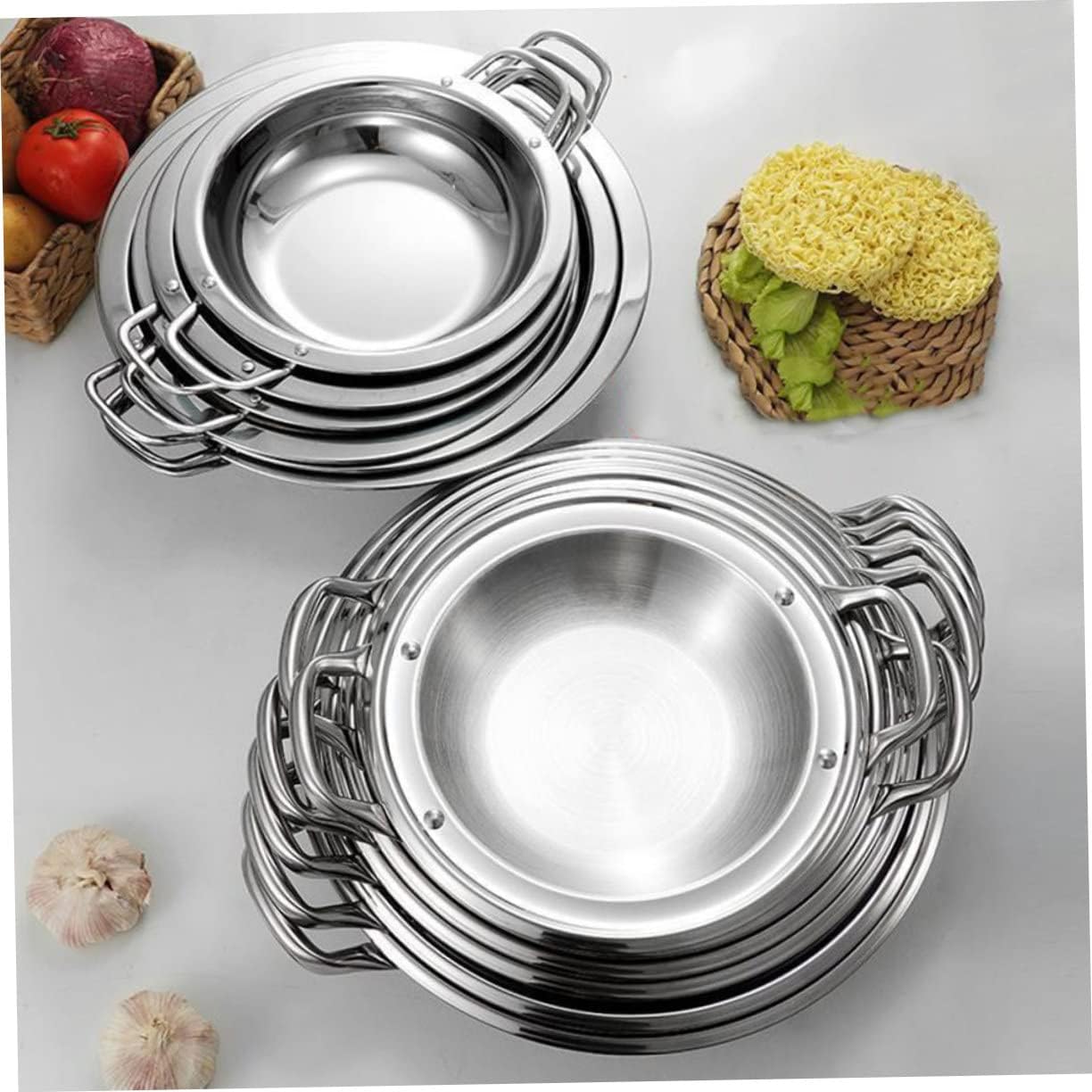 LABRIMP Multi-function Stainless Steel Hot Pot Convenient Cooking Pan for Seafood Meat and More Rapid Heating Easy to Clean Home Use and Gatherings