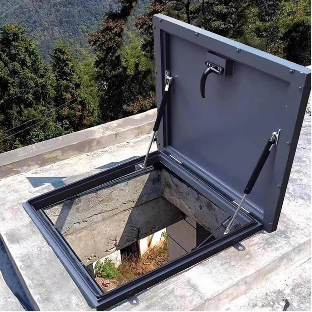 Puerta de seguridad de escape para almacén con mango con cerradura y muelle de gas de acero