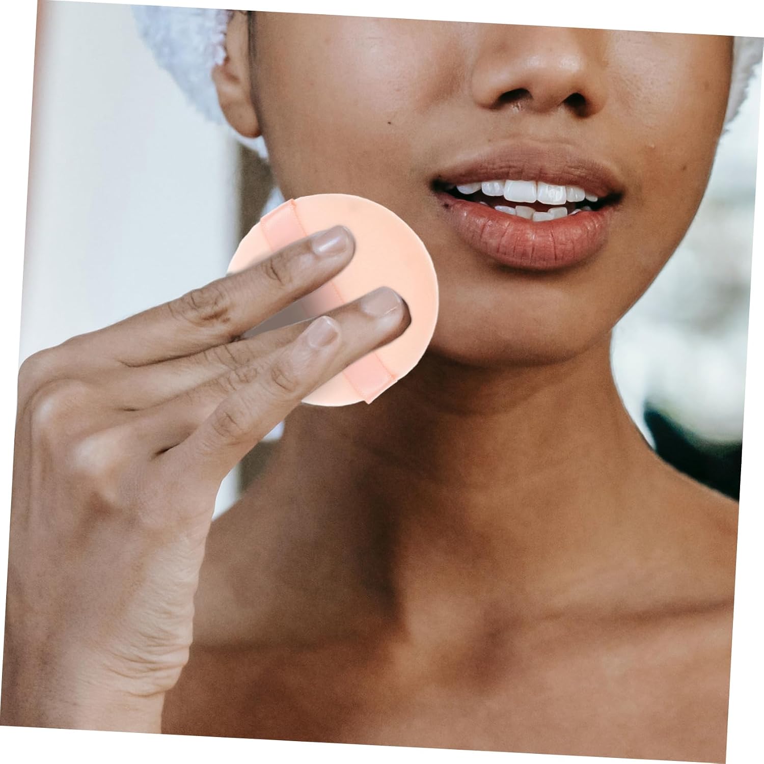 16pcs Cotton Material Flocked Powder Puff for Loose Powder Face Makeup Puff