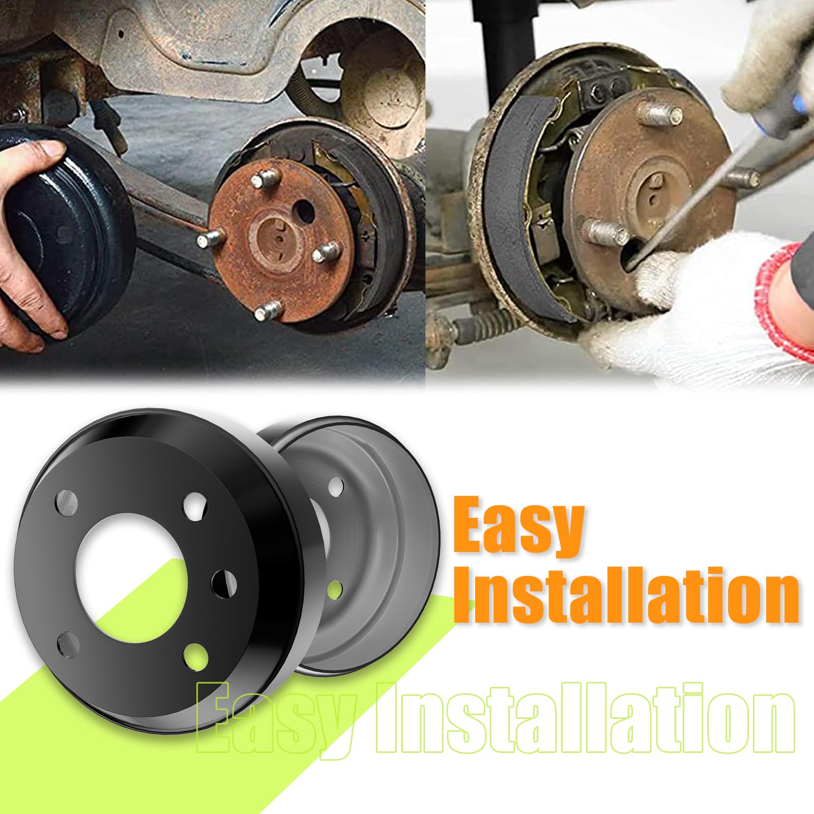 CLUBRALLY Golf Cart Brake Drum/Hub and Brake Shoes Spring Kit, Fits Club Car DS 1981-1994, OEM#4263, 1011137, 101146302, 101816301