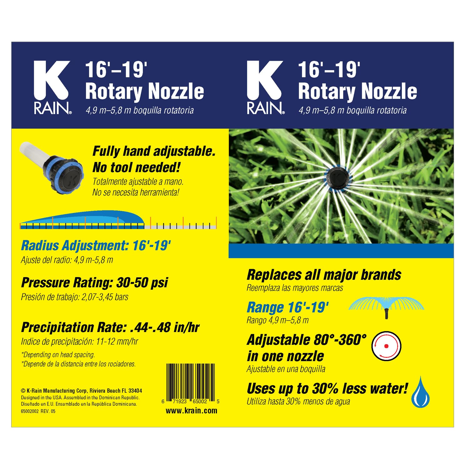 AMZ-RN200-ADJ-6PK - Ugelli rotanti completamente regolabili, 40,6 - 48,9 cm, confezione da 6