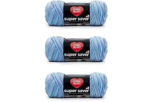 Red Heart Super Saver Yarn, Blue 3 Pack
