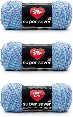 Miniatura 27 de Red Heart Super Saver - Ovillo de arrecife, paquete de 3 unidades de 141 gramos/5 onzas, acrílico, 4 medianos (peinado), 364 yardas