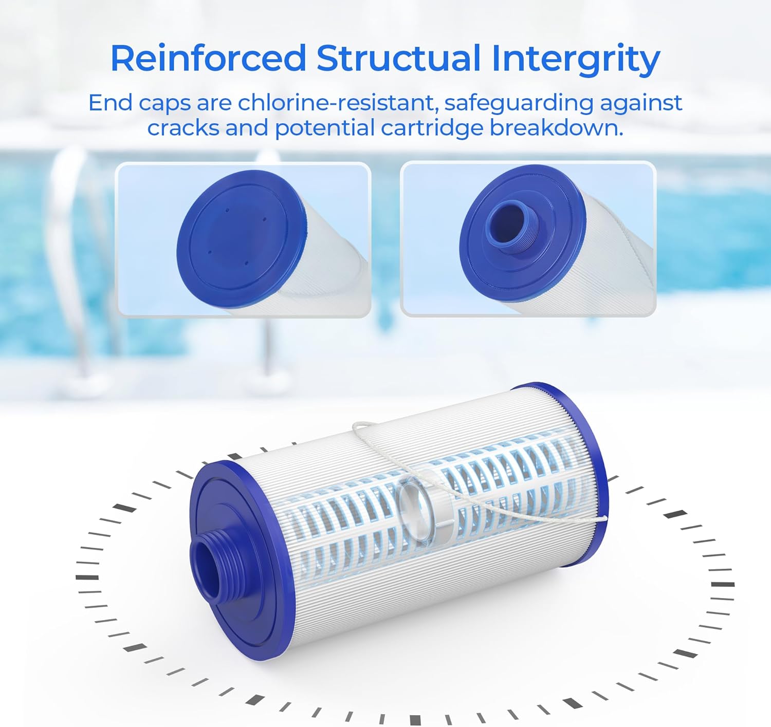 303279 Hot Tub Spa Filter, Compatible with Aquaterra 303279, 78460, Filbur FC-2402, FreeFlow 78460, Lifesmart 303279, 78460, Pleatco PFF42TC-P4, Unicel 5CH-37, Watkins 303279, 78460, 2 Pack