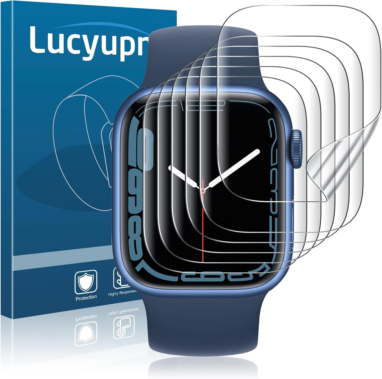 Lucyupn [6 Pack] Screen Protector for Apple Watch Series 7 45mm Soft Flexible TPU Scratch Resistant HD Clear iWatch Film 45mm : Cell Phones & Accessories
