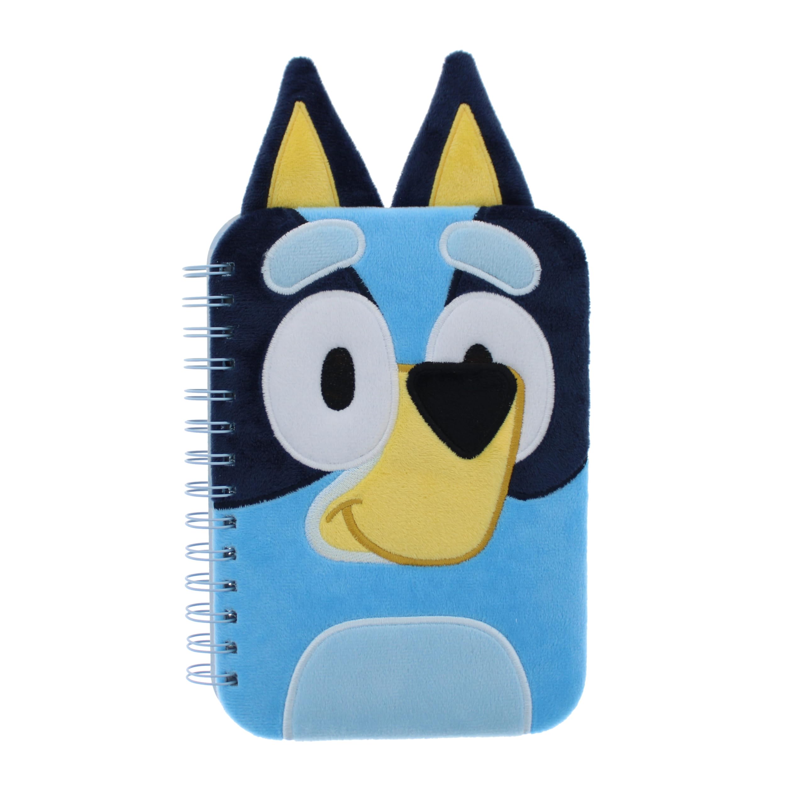 Blueprint Collections Bluey Plush Notebook | 60 Lined Pages | A5 Soft Cover Spiral Notebook for Kids | Bluey Stationery & Gifts for School & Home