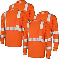 Vista 7 de Amylove 4 piezas de camisa de seguridad de manga larga reflectante de alta visibilidad, camisas de trabajo de construcción para hombres y mujeres
