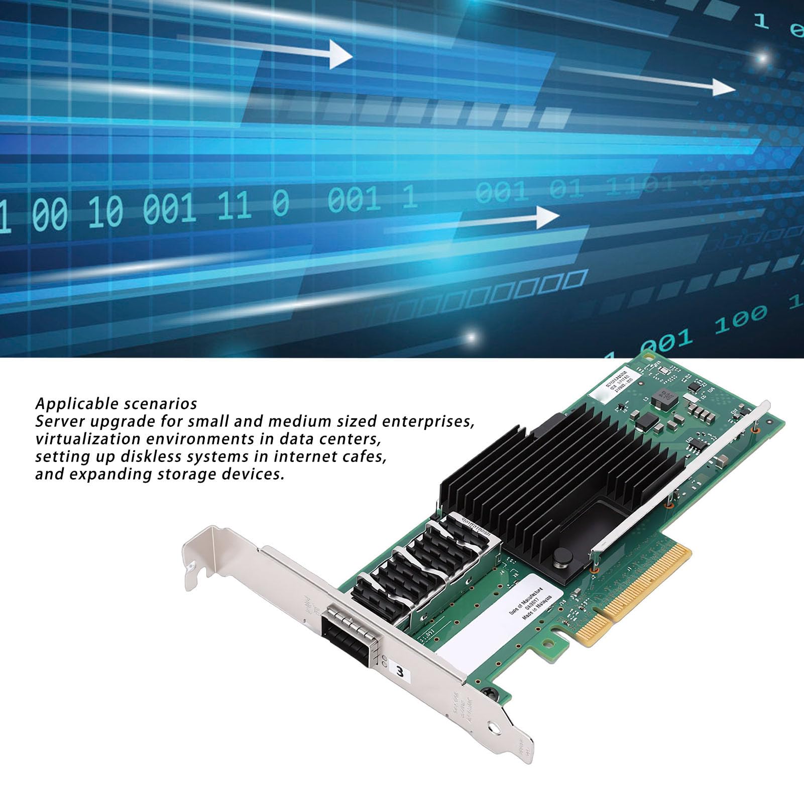 GOWENIC Adattatore di Rete PCIe, velocità Dati, Migliora la stabilità del Server, Supporto Tecnico, per L'aggiornamento dei Server Nelle Piccole e Medie Imprese
