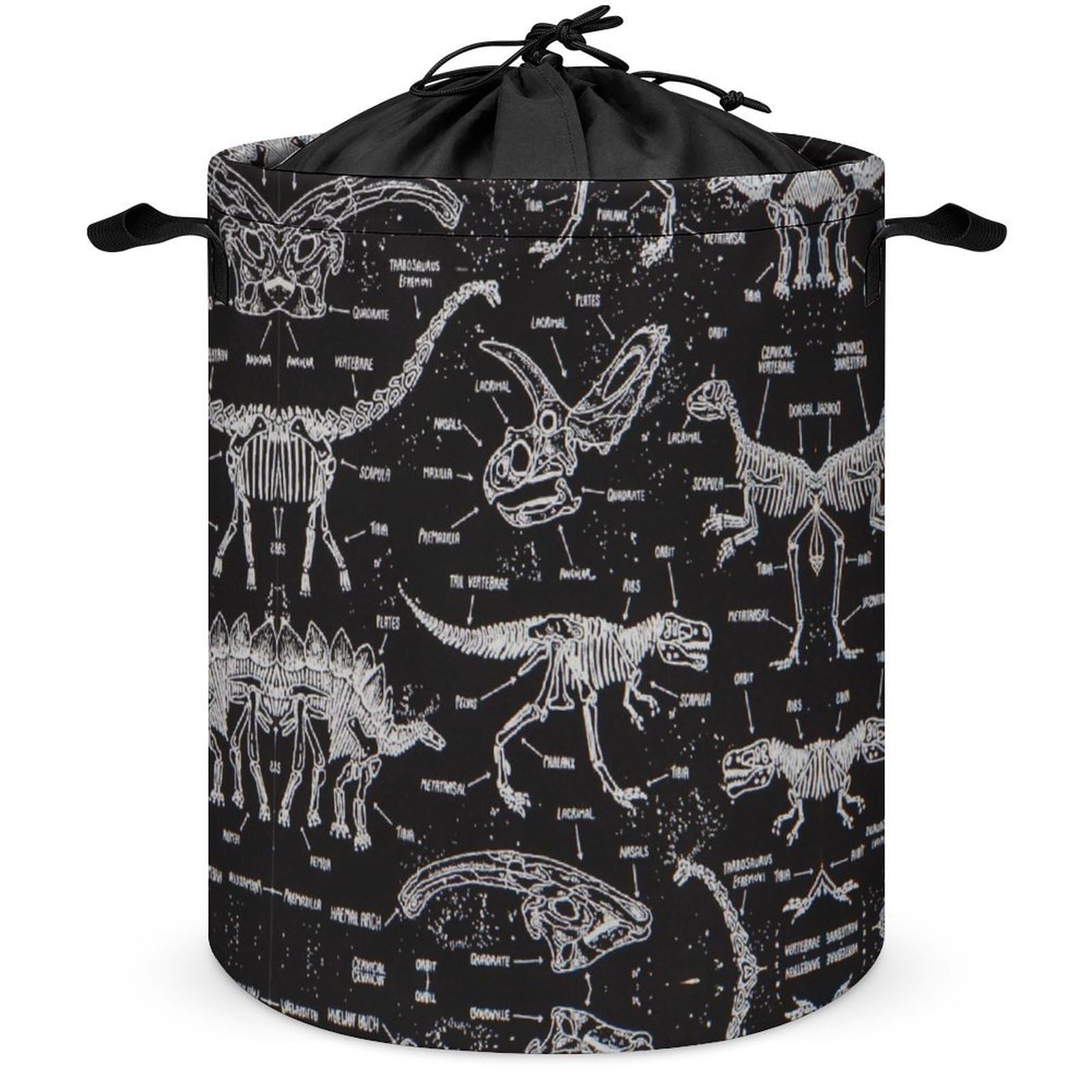 Qjjinxior Drawstring Laundry Hamper, Jurassic Dinosaurs Laundry Basket, Washing Basket with Handle