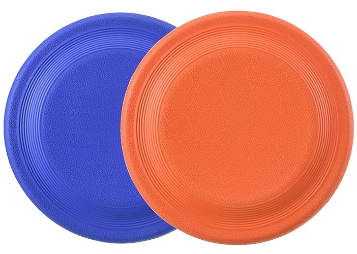 XIGOU Dog Flying Disc (2 Pack) - Durable Rubber Flying Disc Dog Toy - 9.25" Indestructible Rubber Dog Fetch Toy - Puncture Resistant & Bite Resistant Extremely - for Medium Large Dogs