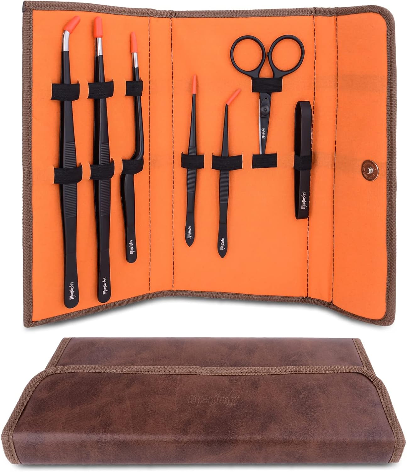 Manjushri Professional Chef Tweezer Tongs Scissors Pin Bone Pliers Cooking Baking Set (Black)