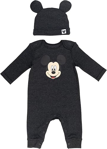 Disney Winnie the Pooh 101 Dalmatians Lion King Mickey Mouse Minnie Mouse Baby Snap Coverall and Hat Newborn to Infant