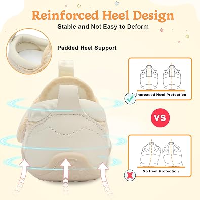 JIASUQI Infant Baby Shoes for Boys Girls First Walker Toddler Walking Shoes Barefoot Wide Toe Box Sneakers