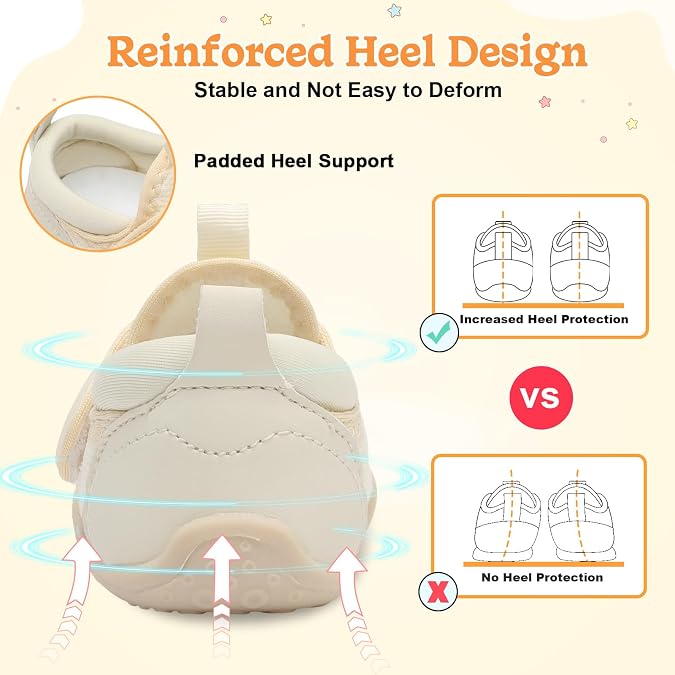 JIASUQI Infant Baby Shoes for Boys Girls First Walker Toddler Walking Shoes Barefoot Wide Toe Box Sneakers