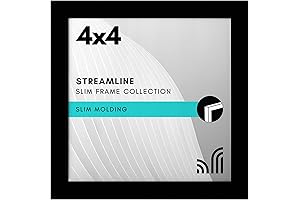 4x4 Black Picture Frames Unique Americanflat Streamline Collection: Modern Decorative Matted Photo...