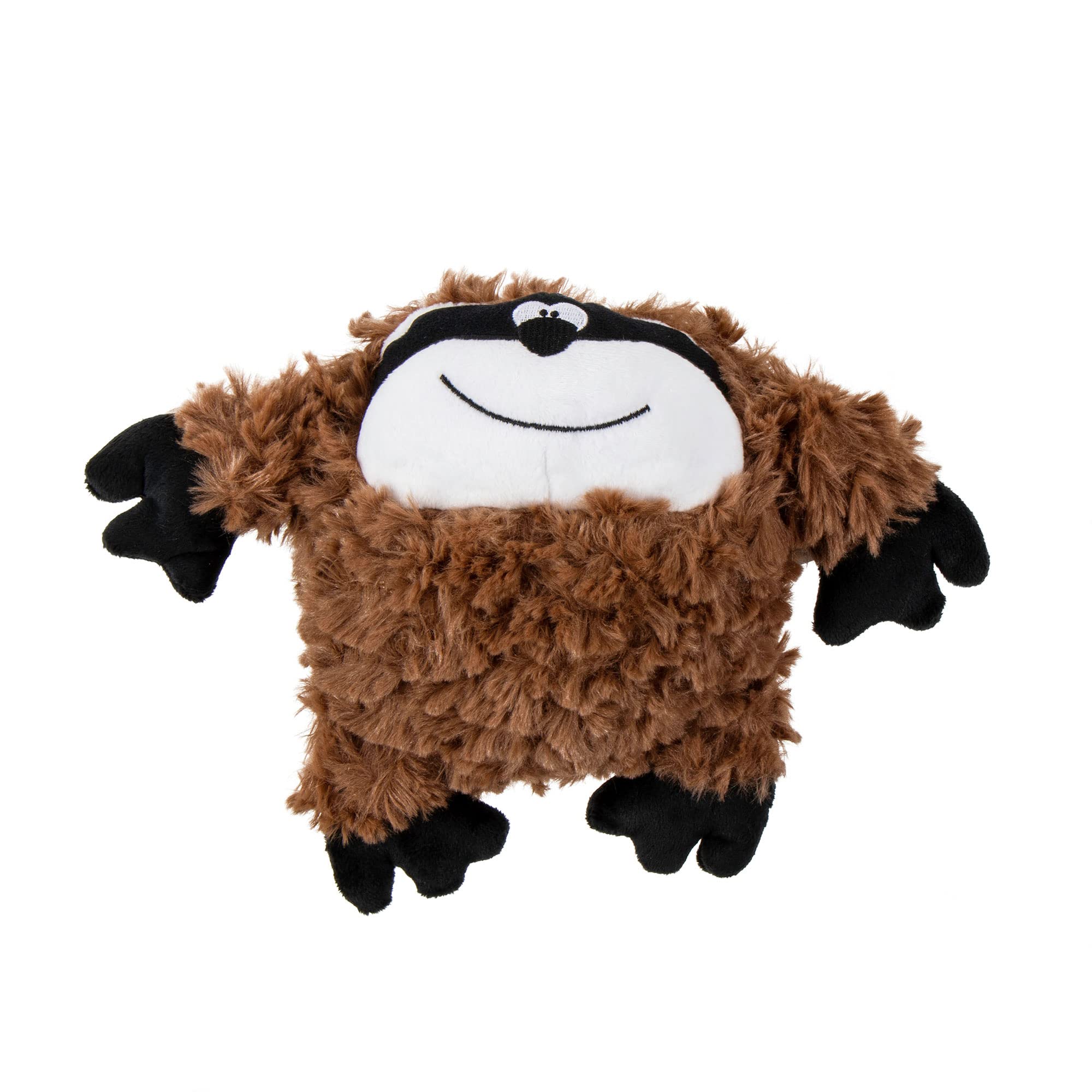 goDog PlayClean Sloth Squeaky Plush Dog Toy with Odor-Eliminating Essential Oils, Chew Guard Technology - Brown, Small