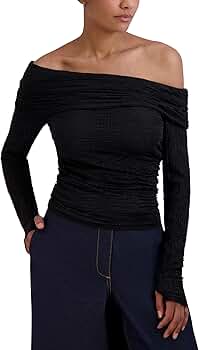 BCBGMAXAZRIA Women's Top, Black at Amazon Women's Clothing store