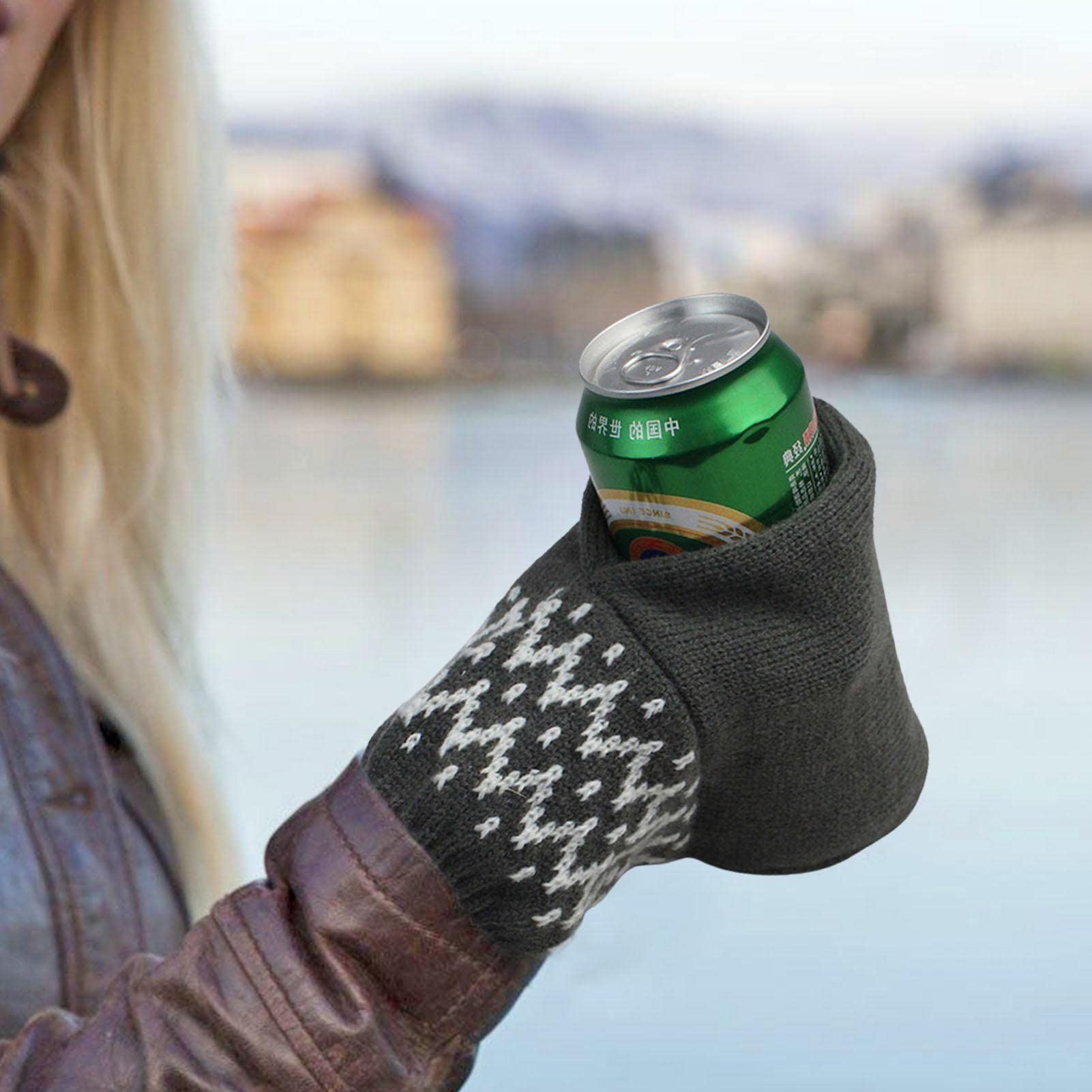 Guanti da birra, invernali a maglia Beer Mitt Guanti da birra, caldi e elasticizzati, mantengono la vostra bevanda fredda e le mani calde, per lavorare a maglia