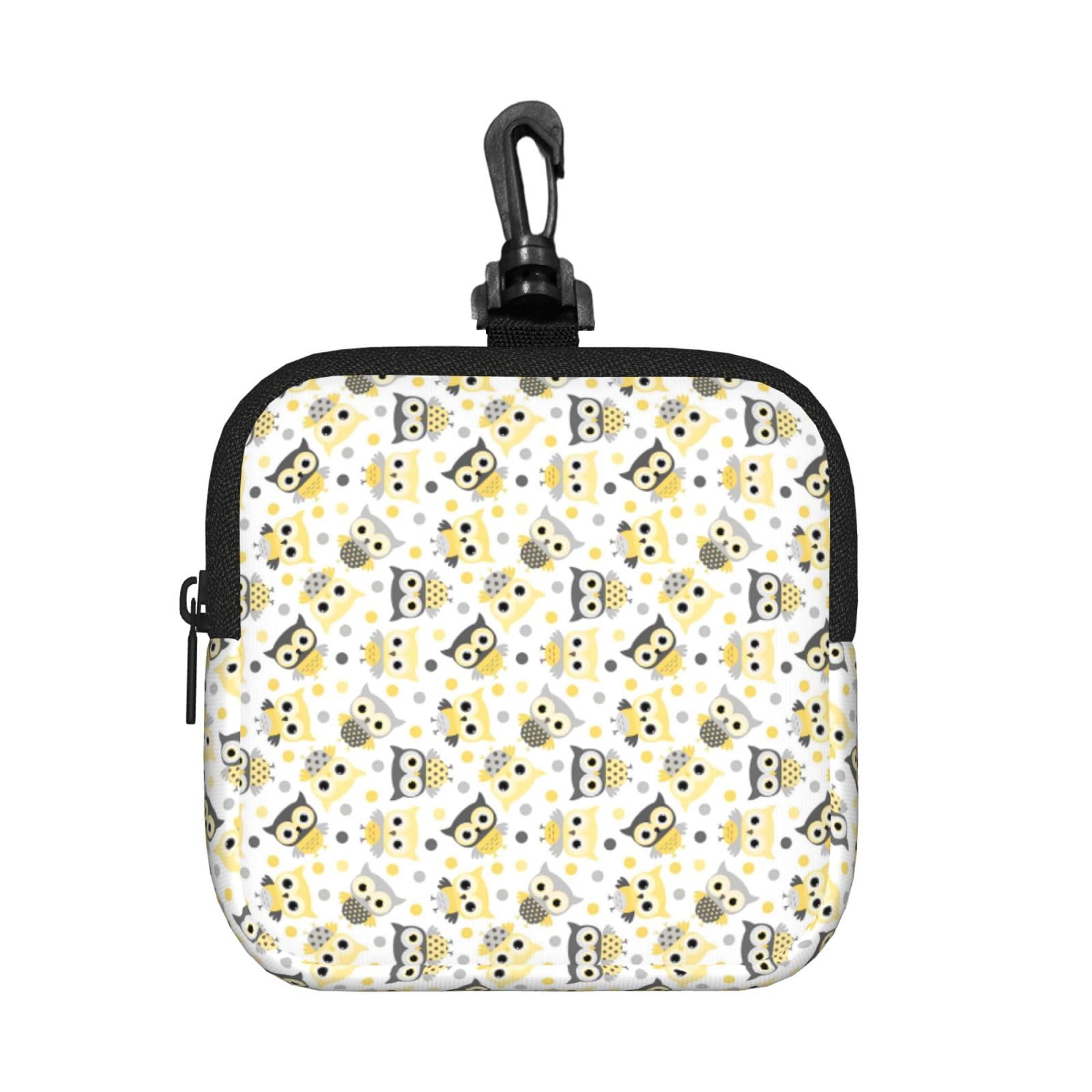 Animal Cartoon Owls Cute Print Square Storage Bag Travel Toiletry Cosmetic Organizer Pouch Lightweight Reusable