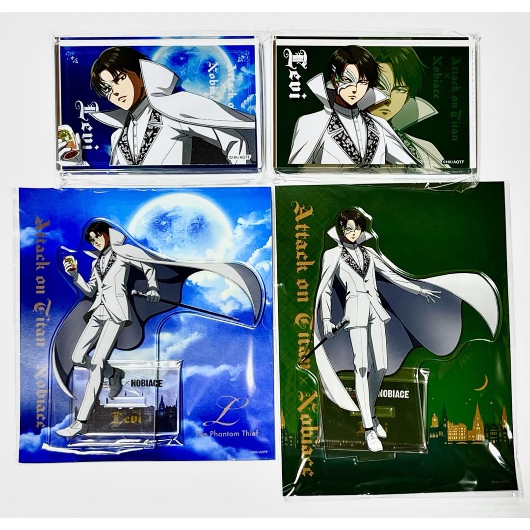 進撃の巨人 リヴァイ アクリルスタンド ブロック NOBIACE アクスタ 怪盗 ノビエース限定怪盗リヴァイアクリルスタンドアクリルブロック4点セット
