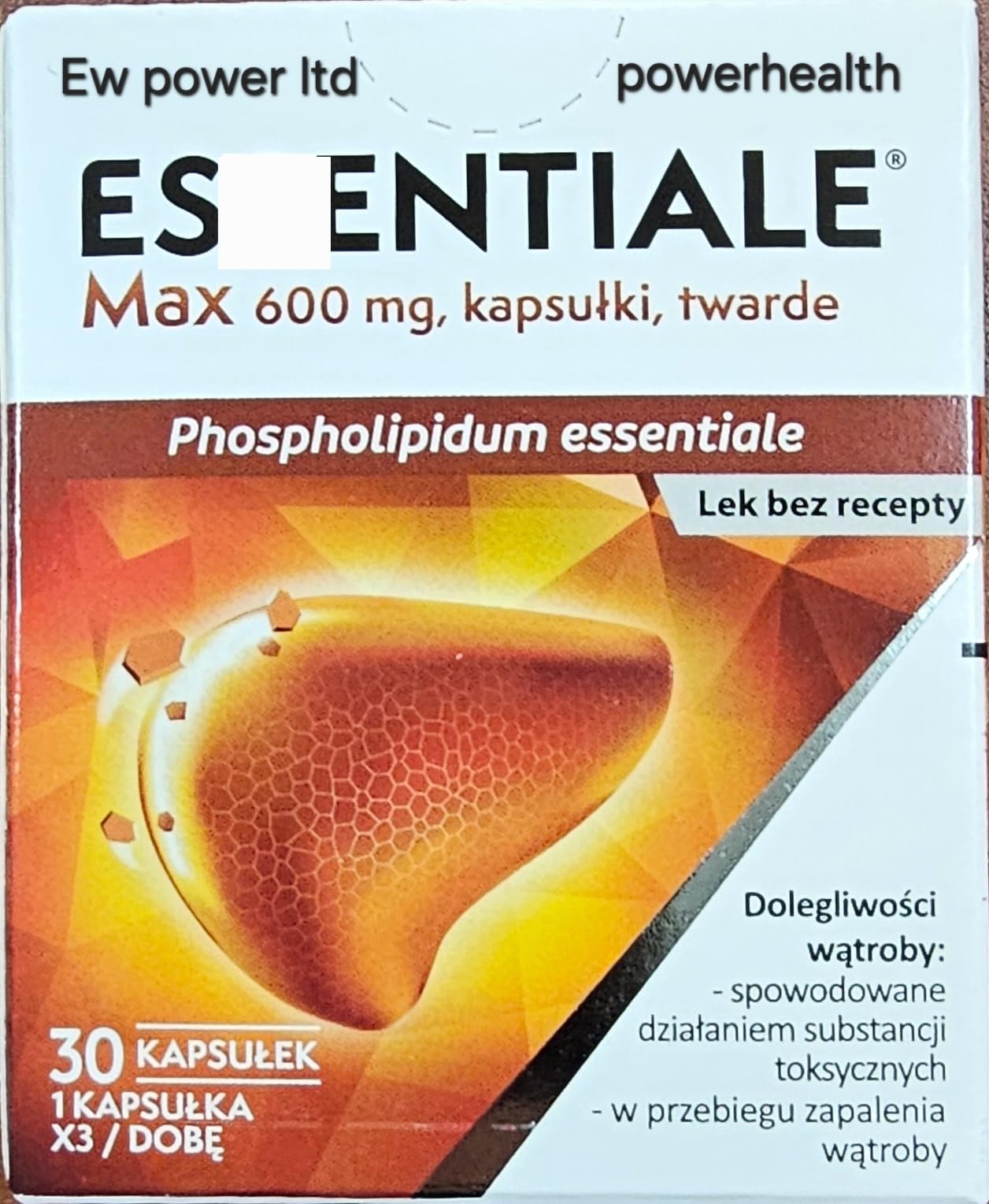 E MAX 600mg, 30 Capsules Supplement Facts Serving Size: 1 Capsule Phosphatidylcholine … 600 mg Choline,(essentiale max) — Amazon image 4