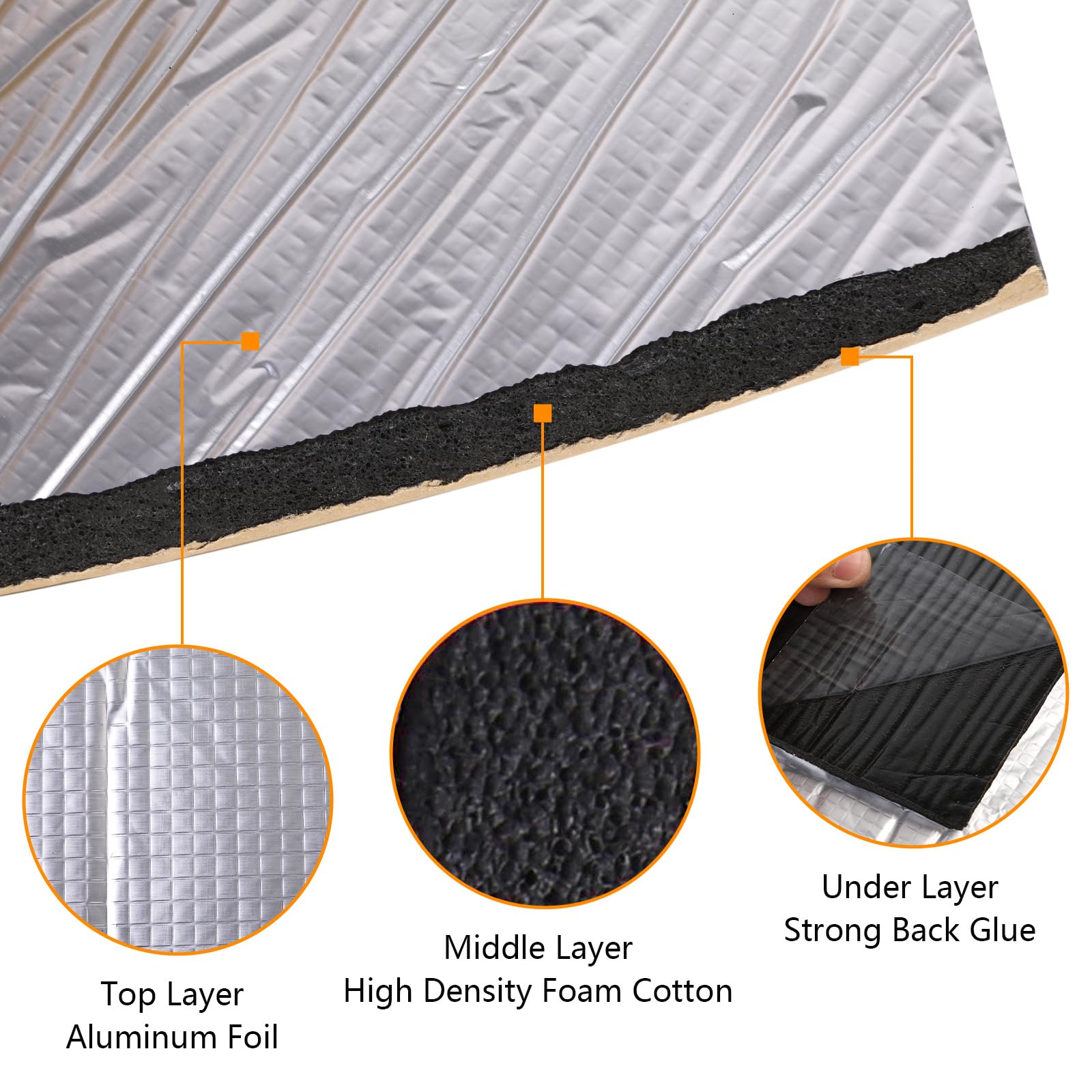 Lot De 10 Tapis Isolants Pour Voiture, Tapis Acoustique, Pour Voiture, Panneau Isolant, En Aluminium, Butyle