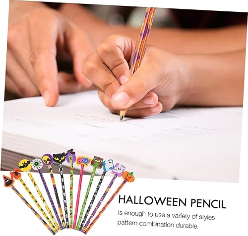 Miniatura 2 de 24 bolígrafos de gel de Halloween, suministros de arte, lápices de bruja de calabaza, borradores de papelería para niños, a granel, para niños,