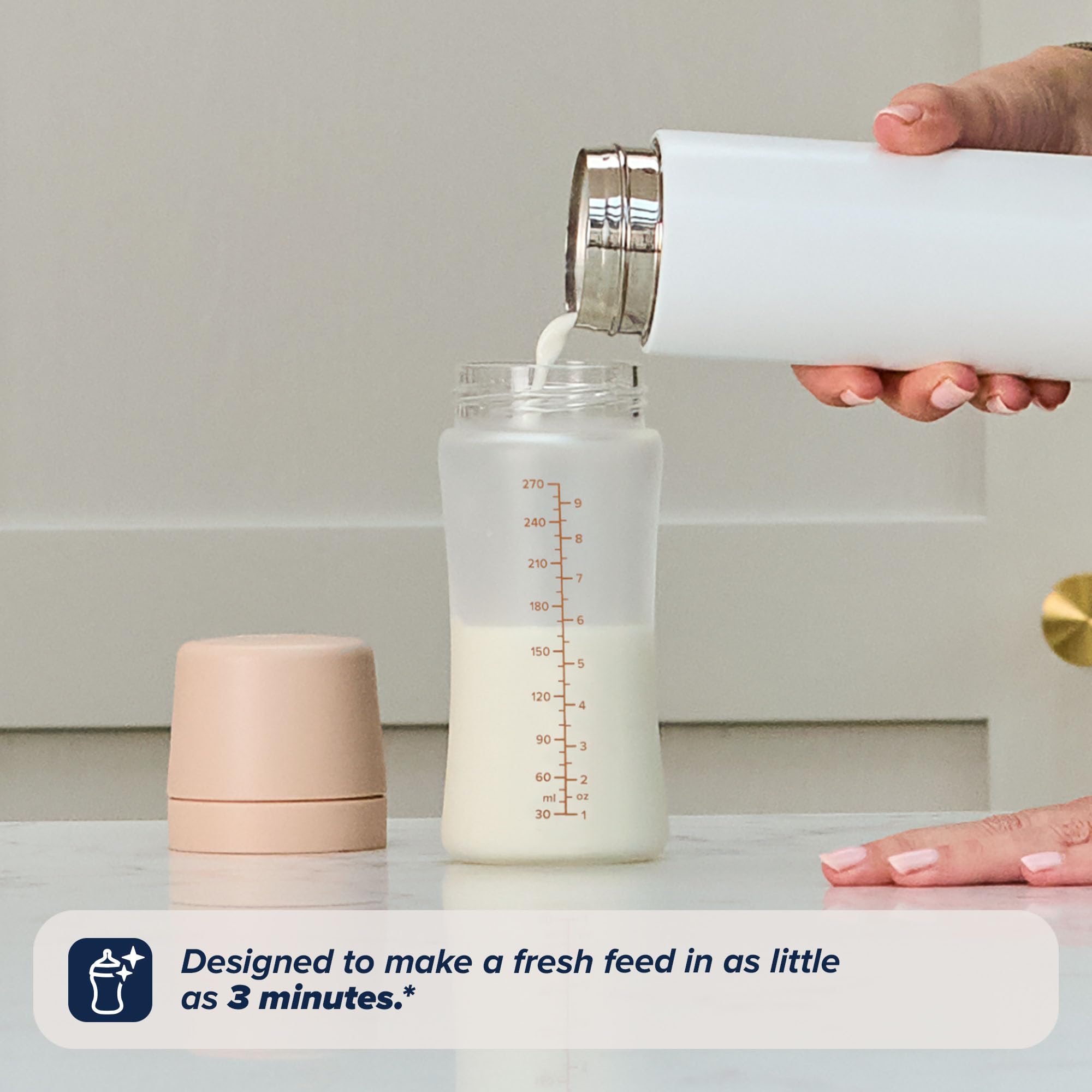 Nuby RapidBottle - Confezione da 2 biberon in vetro anti-coliche, con tettarella in silicone rivestito in silicone, alimentazione rapida, senza microplastiche, sterilizzazione rapida, 255 ml, colore