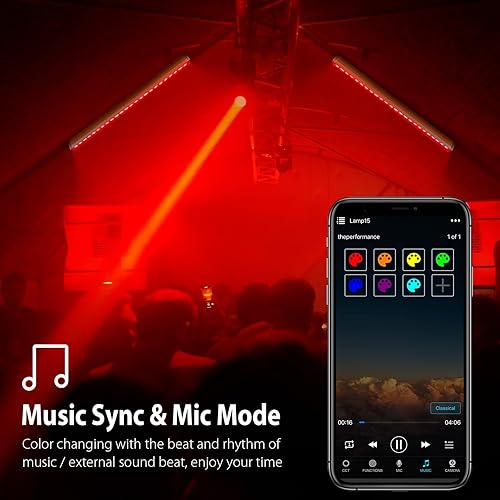 Miniatura 8 de Luz LED inteligente para arandela de pared, barra de luz LED RGBCW de 168 W con control grupal e individual, temporizador, modos de sincronización