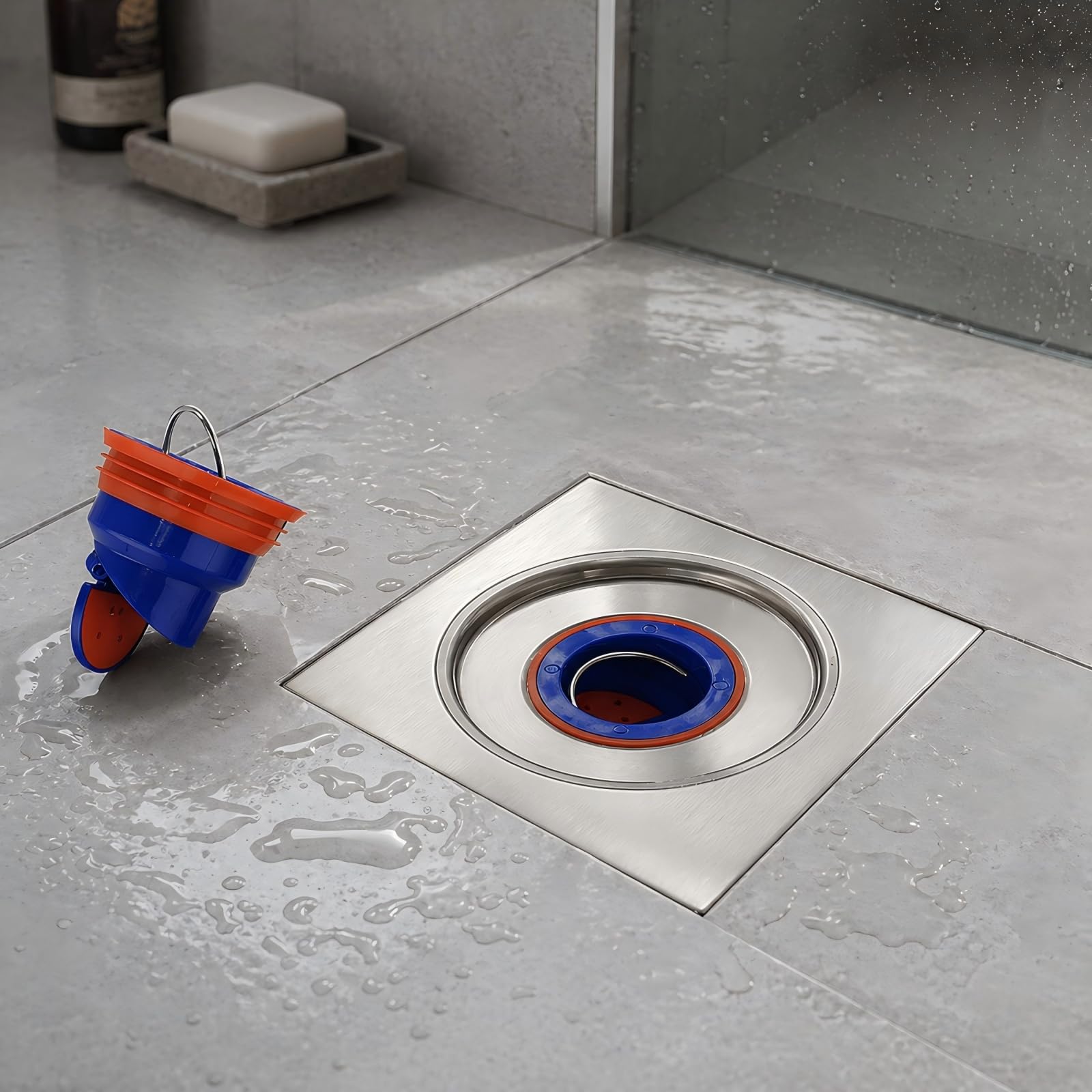 2 Pezzi 35-52mm Anti-Odore Scarico A Pavimento - Scarico A Pavimento Antiodore - Scarico Doccia - Facile Da Installare, Riutilizzabile (2 Anelli In Silicone E 2 Anelli In Acciaio Inossidabile)