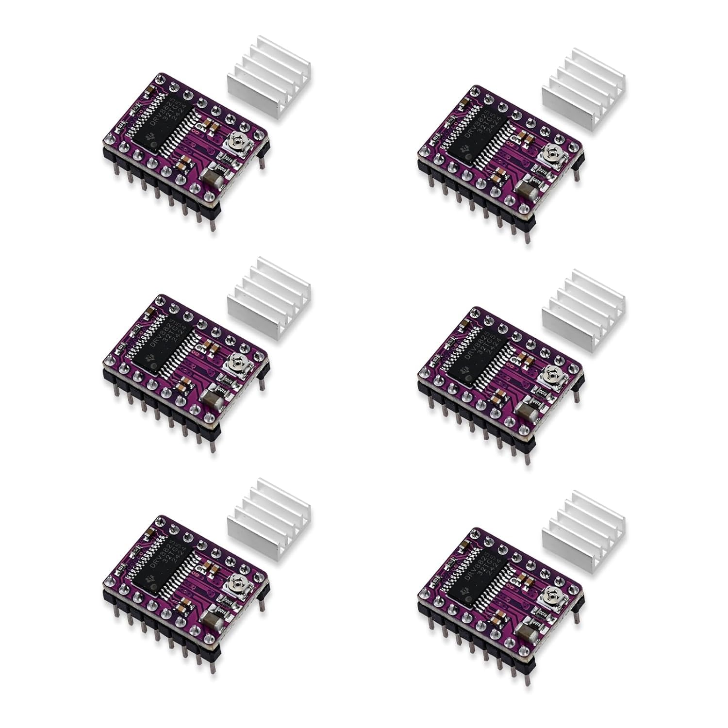 6 sztuk DRV8825 moduł sterownika silnika krokowego do drukarki 3D RepRap 4 RAMPS1.4 StepStick z radiatorem