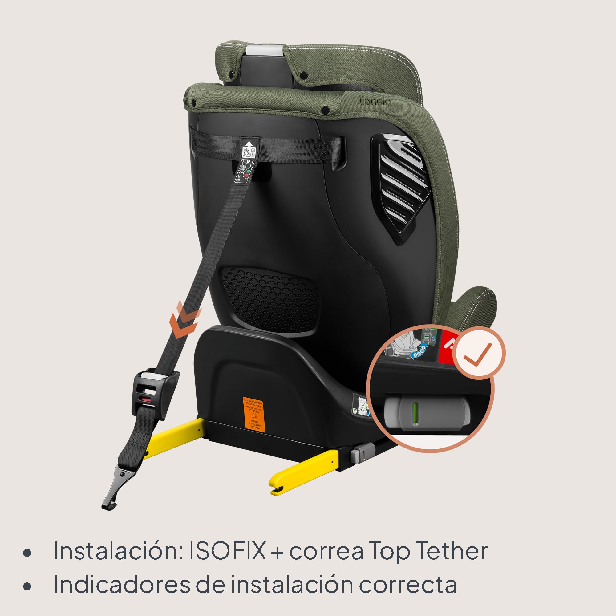 LIONELO Bastiaan i-Size One Silla de Coche Giratoria 360o para Niños de 40 a 50 cm Montaje hacia Delante y hacia Atrás, ISOFIX Cinturón TopTether Ajuste del Respaldo y Reposacabezas Protección lateral | Montaje en dirección de marcha y en sentido contrari