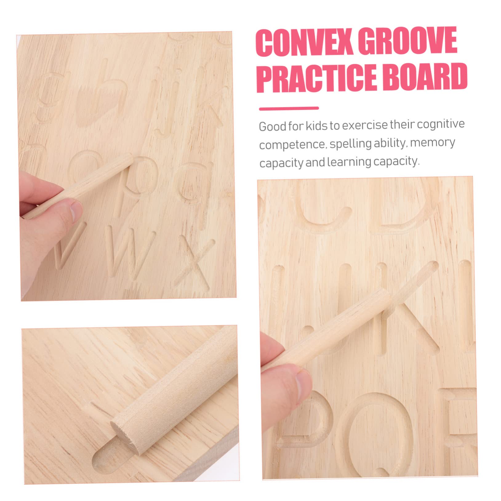 Tablero de Trazado de Caracteres de Madera Doble Cara para Niños | Color Caqui, 1 Juego, Superficie Lisa y Bien Pulida, Uso en Homeschooling y Exterior