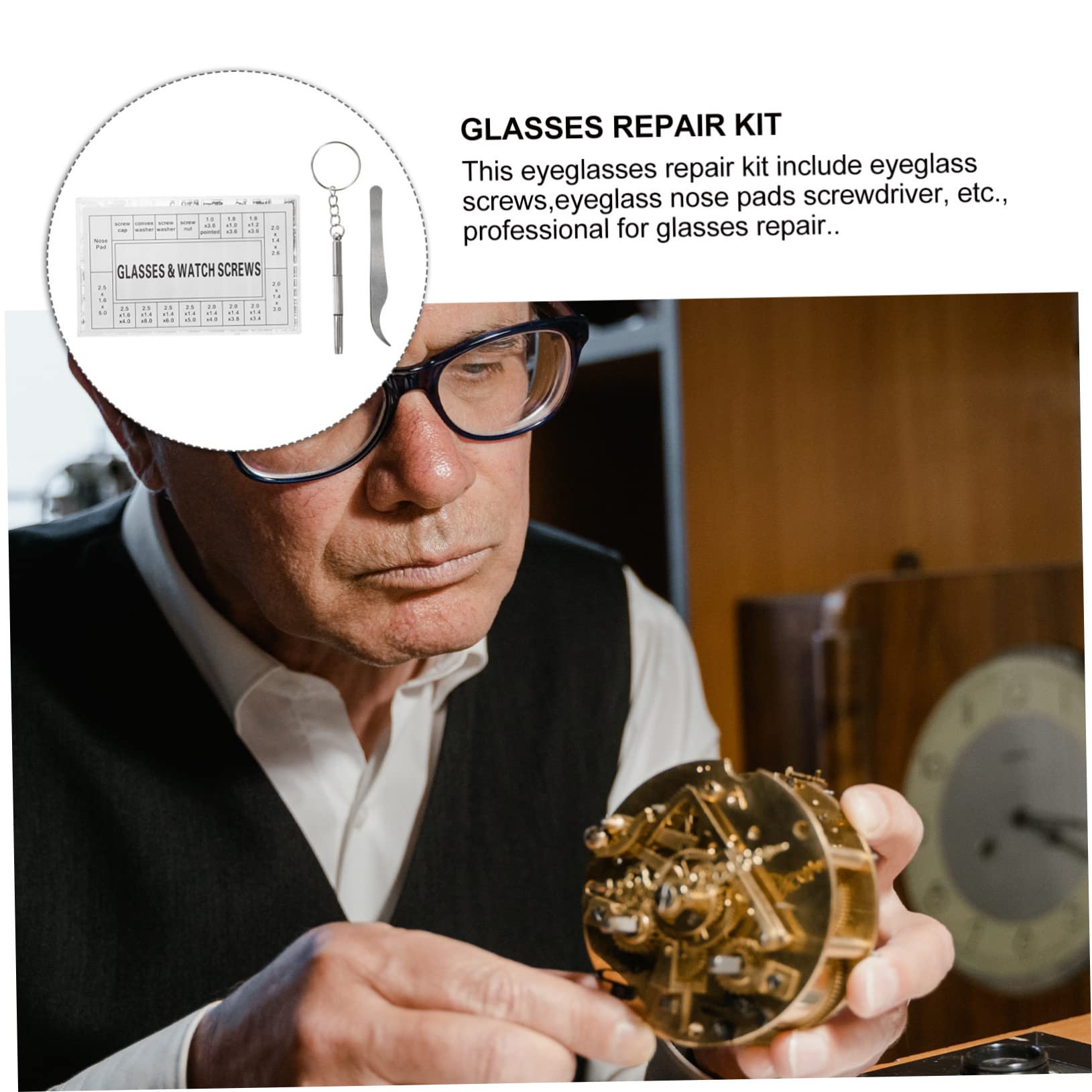 HOMSFOU Eyeglass Repair Kit Mit Präzisen Schraubendrehern Für Brillenreparatur Und Nasenpad-austausch Für Verschiedene Brillenarten Langlebig Und Komfortabel