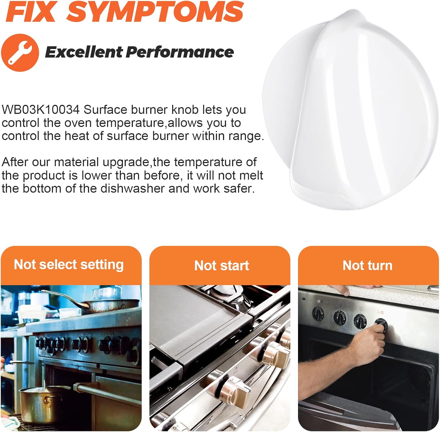 Beaquicy WB03K10034 Range Surface Burner Knob Replacement for GE Hotpoint Americana Range Oven 4 Pack : Appliances