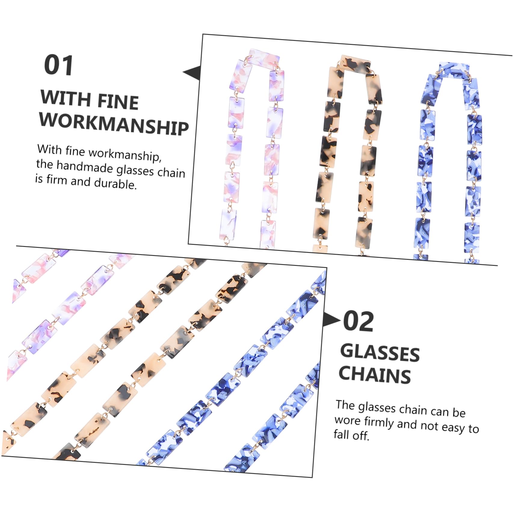 CALLARON Brillenkette Modische Brille Kleiderbügelständer Plüsch Schließe Halter Sonnenbrille Maske Inhaber Gläser Leichte Brille Brillenetui Lanyards Anhänger Blue
