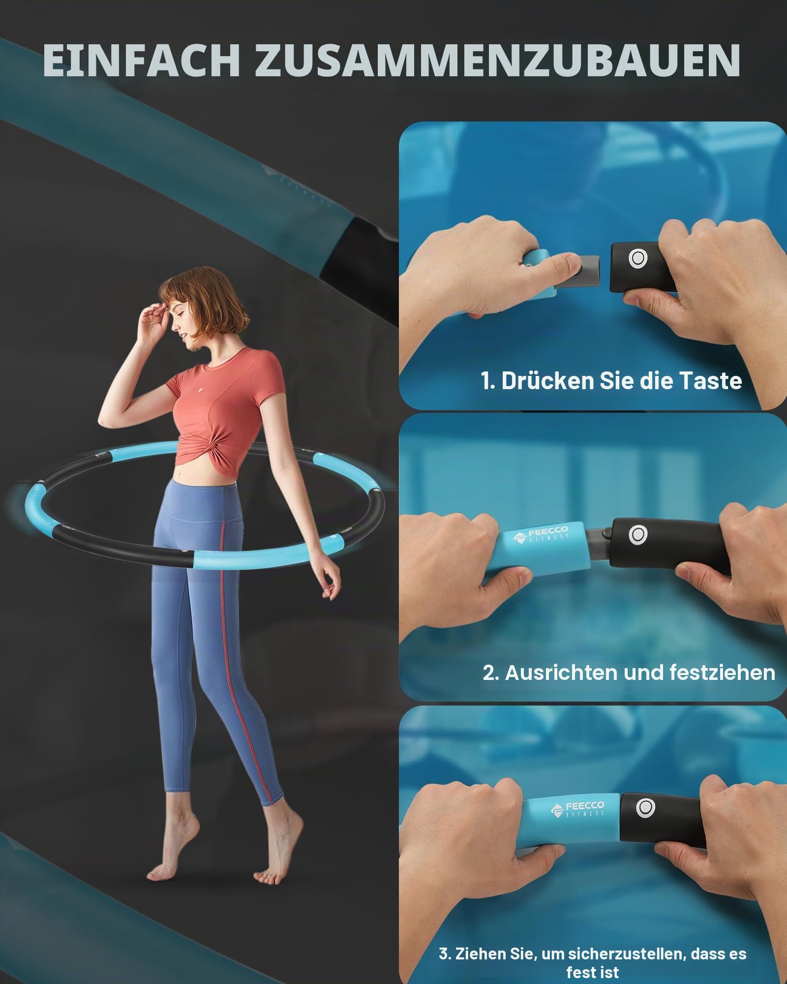 FEECCO Fitness Hoop Reifen Erwachsene - Zum Abnehmen