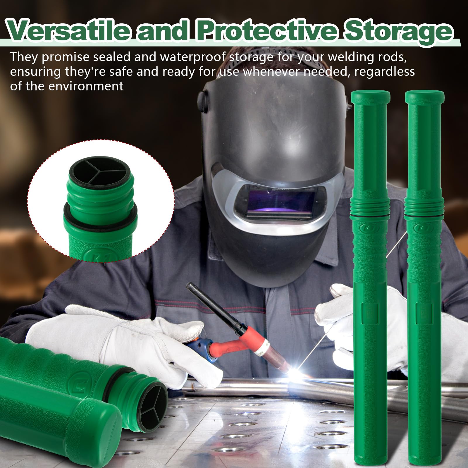 Tandefio Lot De 4 Tubes De Rangement Pour Tige De Soudage 101,6 Cm Tig
